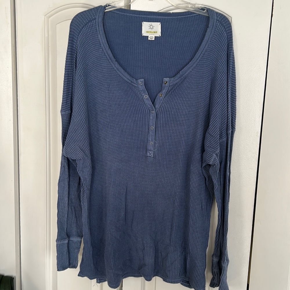 Offline by Aerie Oversized Waffle Knit Top